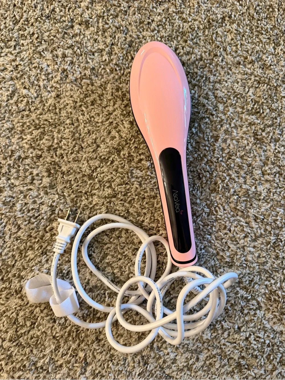 Pink AsaVea Electric Hair Straightening Brush